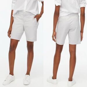 J.CREW Frankie Shorts Women 4 Crisp White 9" Bermuda Chino Cotton Blend AL569